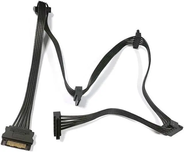 Main image of BUCIER 2pcs/lot SATA Power 4 Pin 1 Male To 5 Female Splitter Hard Drive Cable for HDD SSD