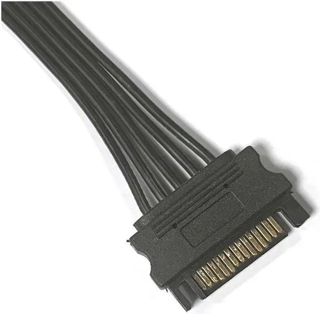 Alt view image 4 of 7 - BUCIER 2pcs/lot SATA Power 4 Pin 1 Male To 5 Female Splitter Hard Drive Cable for HDD SSD