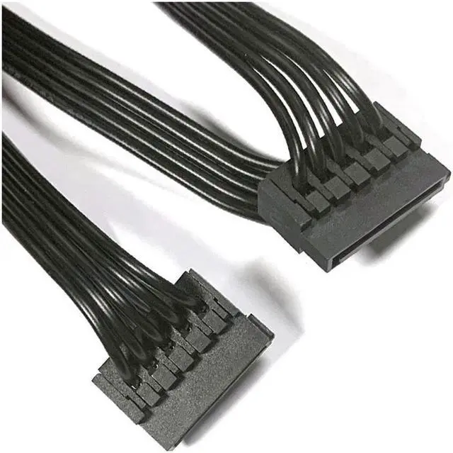 Alt view image 3 of 7 - BUCIER 2pcs/lot SATA Power 4 Pin 1 Male To 5 Female Splitter Hard Drive Cable for HDD SSD