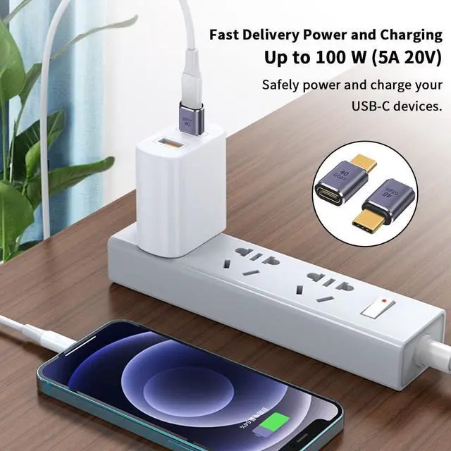 Alt view image 4 of 7 - BUCIER USB C Extender Adapter 2-Pack, 8K@60Hz & 40Gbps Data USB C Male to Female Extension Adapter, 100W Charging Type C Extender Thunderbolt 4 Connector for iPhone, MacBook Pro