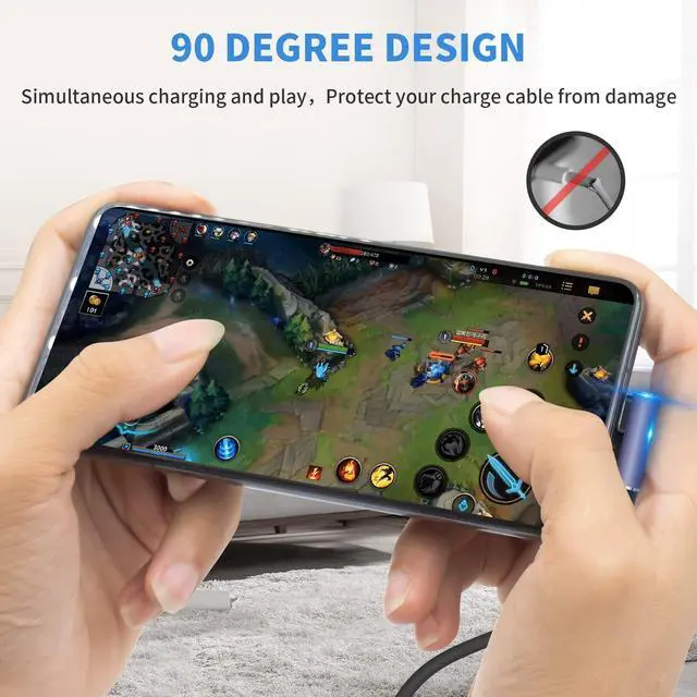 Alt view image 6 of 6 - BUCIER USB C Right Angle Adapter 240W, Right Angle 90 Degree USB C Male to Female Extender Support 40Gbps Data Transfer, 8K Video with LED Light for ipad, MacBook, Tablet, Phone, 2pcs