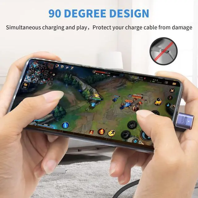 Alt view image 6 of 6 - BUCIER 90 Degree USB C Adapter 40Gbps, USB C 90 Degree Adapter PD 240W, USB C Adapter 90 Degree Male to Female USB C Extender Support 8K Video with LED Light for ipad, MacBook, Tablet, Phone,2pcs