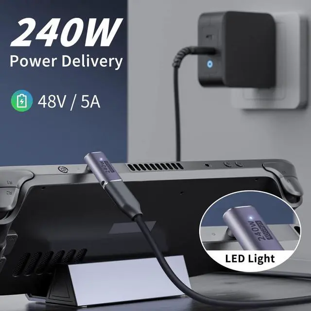 Alt view image 3 of 7 - BUCIER 240W USB C 90 Degree Adapter, Up Down Angle 90 Degree USB C Male to Female Extension Adapter 40Gbps with 8K@60Hz Video Compatible for iPad, Notebook, Galaxy S23,Thunderbolt 4/3