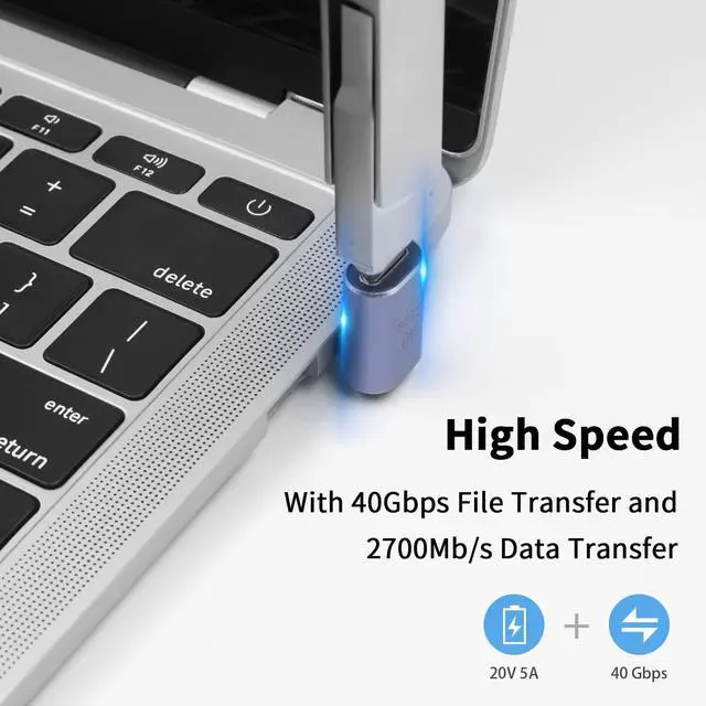Alt view image 3 of 5 - BUCIER USB C 90 Degree Adapter 40Gbps, Up Down Angle 90 Degree USB C Extender Adapter, 8k@60Hz &100W Type C to Type C Extender Thunderbolt 4 Connector for iPad, Galaxy, PC, HUB, 2-Pack