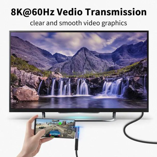 Alt view image 3 of 7 - BUCIER USB C Right Angle Adapter 40Gbps, 8K@60Hz, 100W USB C 90 Degree Adapter, Right Angle Type C Male to Female Extender Thunderbolt 4 Connector for iPhone/Tablet/PC/Galaxy S23, 2-Pack
