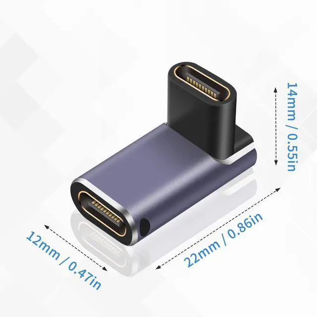Alt view image 7 of 7 - BUCIER 240W USB C Coupler Female to Female, 40Gbps USB C Coupler, 90 Degree L Shape Type C Extender Support 8K Video Output for MacBook, ipad, Thunbderbolt 4/3