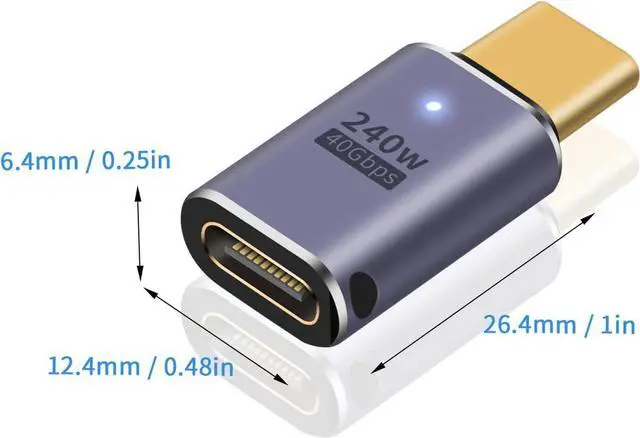 Alt view image 7 of 7 - BUCIER USB Type C Extender Adapter, 240W USB C Extender Adapter, 40Gbps USB C Male to Female Extension Adapter with 8K Video Display for iPad, iMac, MacBook, Thunderbolt 3/4, 1Pack