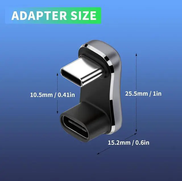 Alt view image 4 of 7 - BUCIER USB C U Shape Adapter, (3Pack) USB C 180 Degree Adapter for Steam Deck, 20Gbps USB C to USB C Adpter (Type C 3.2 PD 140W) Wider USB C Angle Adapter for Laptop, Phone, USB C Hub