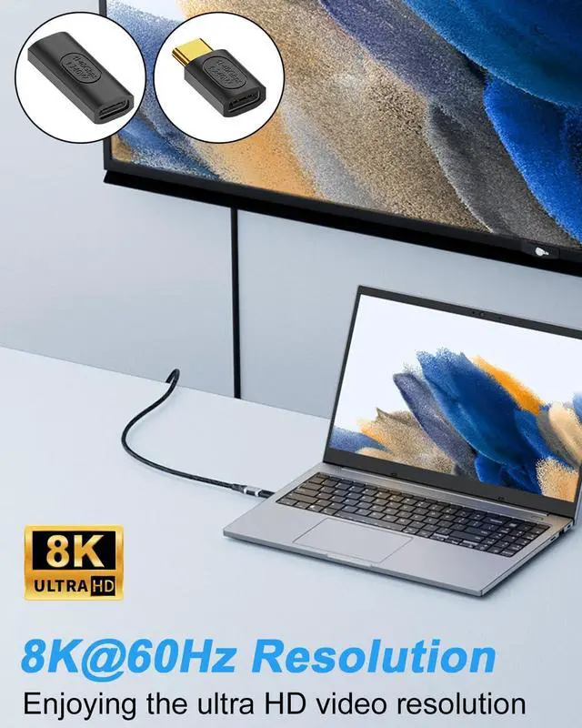 Alt view image 4 of 7 - BUCIER USB C Extender Adapter 240W, 40Gbps Type C Male to Female Adapter & USB C Female to Female Adapter, Type C Extension Adapter for iPhone & Laptop