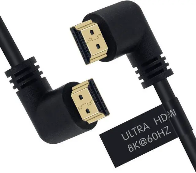 Alt view image 2 of 7 - 8K HDMI 2.1 Cable 1.64feet/0.5M,8K HDMI 48gbps 90 Degree Left Angle HDMI Male to Left Angle HDMI 2.1 Cable with 8K 60Hz Video and 3D HDR for TV/Xbox /PS4 /PS5