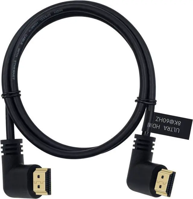 Main image of 8K HDMI 2.1 Cable 1.64feet/0.5M,8K HDMI 48gbps 90 Degree Left Angle HDMI Male to Left Angle HDMI 2.1 Cable with 8K 60Hz Video and 3D HDR for TV/Xbox /PS4 /PS5