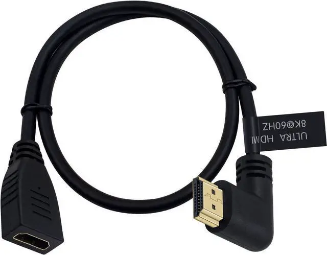 Main image of BUCIER 8K HDMI Extension Cable, HDMI 2.1 Cable 90 Degree Right Angle Male to Female Extender Cord Support 48Gbps 8K 60Hz, 4K 120Hz, 3D Ultra HDR for Laptop,PC, 2feet(M/F Right)