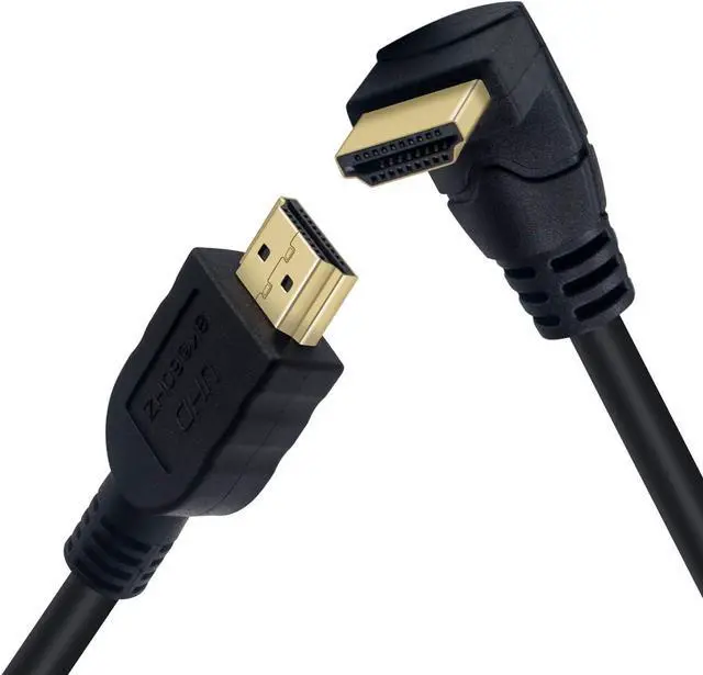 Alt view image 2 of 7 - BUCIER HDMI 2.1 Cable 2feet, 48gbps 8K 90 Degree Up Angle Male to Male HDMI 2.1 Cable Support 8K@60Hz 4K@120 7680P for TV/Xbox /PS4 /PS5(M/M Up)