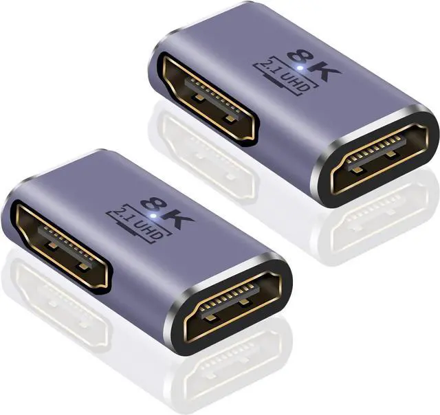 Main image of BUCIER HDMI Female to Female Adapter, 8K HDMI Coupler Extender 90 Degree Adapter Support 8K@60Hz for HDTV Roku Stick Laptop PC, 2-Pack