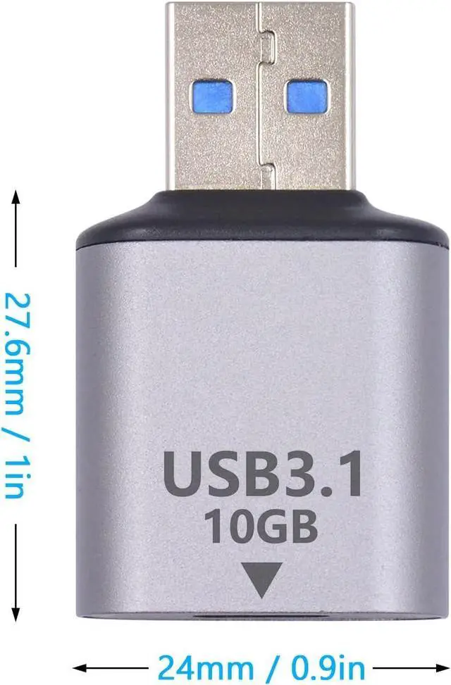 Alt view image 7 of 7 - BUCIER 10Gbps USB C to USB Adapter 3.1 Gen 2, (1-Pack) USB C Female to USB Male Adapter Double-Sided SuperSpeed Data Sync & ChargingOTG Converter Connector for Laptop, PC, Power Bank