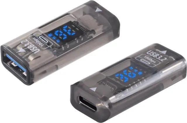 Main image of BUCIER USB C Female to USB Female Adapter, Type C to Type A Adapter 3.2 with LED Digital Display, 10Gbps Data Sync & Charging Converter Compatible with iPhone, Galaxy, Laptop, 2-Pack