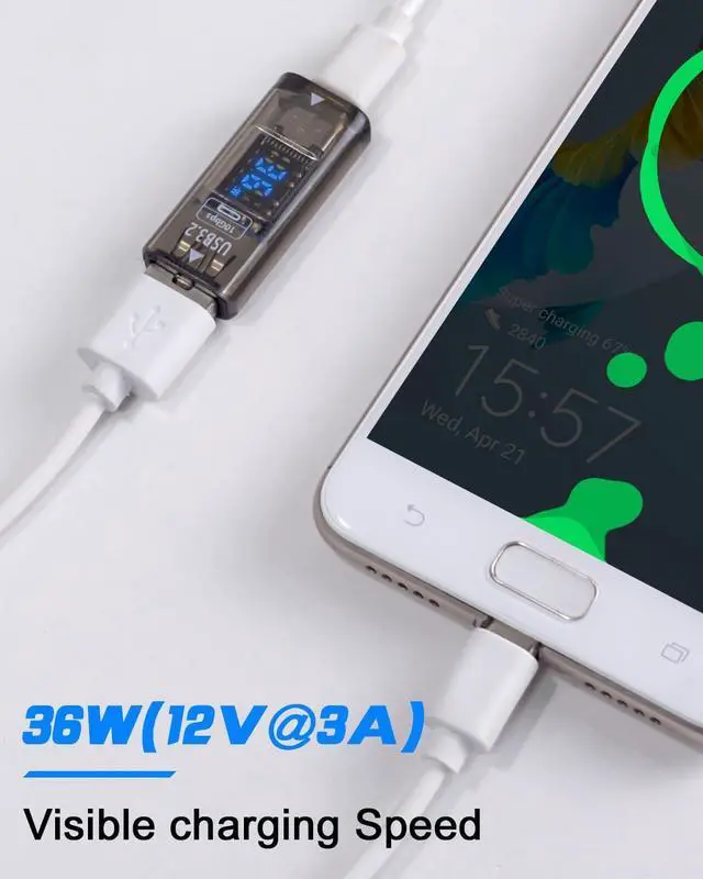 Alt view image 2 of 7 - BUCIER USB C Female to USB Female Adapter, Type C to Type A Adapter 3.2 with LED Digital Display, 10Gbps Data Sync & Charging Converter Compatible with iPhone, Galaxy, Laptop, 2-Pack