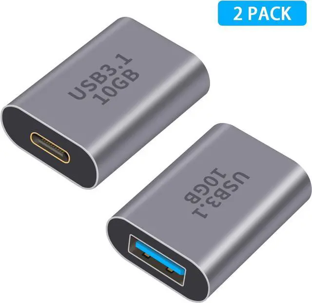Main image of BUCIER 10Gbps USB C Female to USB Female Adapter, 2-Pack Bi-Directional USB 3.1 Gen2 Type-C to Type-A Converter OTG Adapter Compatible with iPhone, MacBook Pro, Laptop