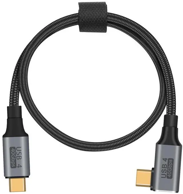 Main image of BUCIER 1.5ft USB C to USB C Cable, Right Angle 90 Degree Type C Charger Cord, 8K@60Hz 100W PD 40Gbps Data Transfer Braided Type C Charging Cable for Galaxy S23, iPhone 15, MacBook
