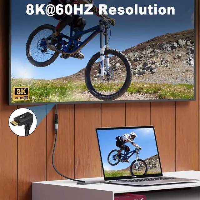 Alt view image 4 of 6 - BUCIER 240W USB C Extension Cable 1ft, 40Gbps USB Type C Extension Cable Short, 90 Degree USB 4 Extension Cable with 8K Video, Up&Down Type C Extender Cord for Thunderbolt 4 and Laptop