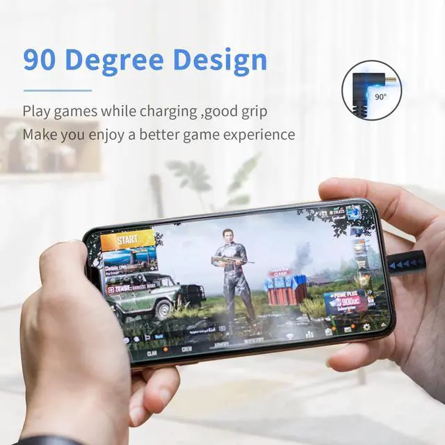 Alt view image 7 of 7 - BUCIER Short USB C to USB C Cable 1feet, 90 Degree Up Down Angled Type C to Type C Fast Charging Cable, with 5V/3A Fast Charging for Laptop & PC & Mobile Phone