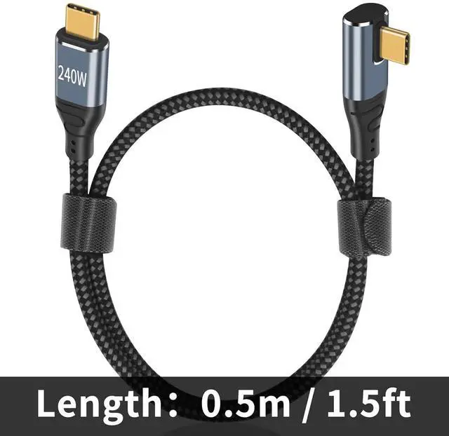 Alt view image 7 of 7 - BUCIER USB C Cable Right Angle Short, 1.5ft 240W USB C to USB C Cable, 90 Degree USB C Charger Cable Fast Charging Type C to Type C Cable Compatible with MacBook & iPad Pro & Samsung