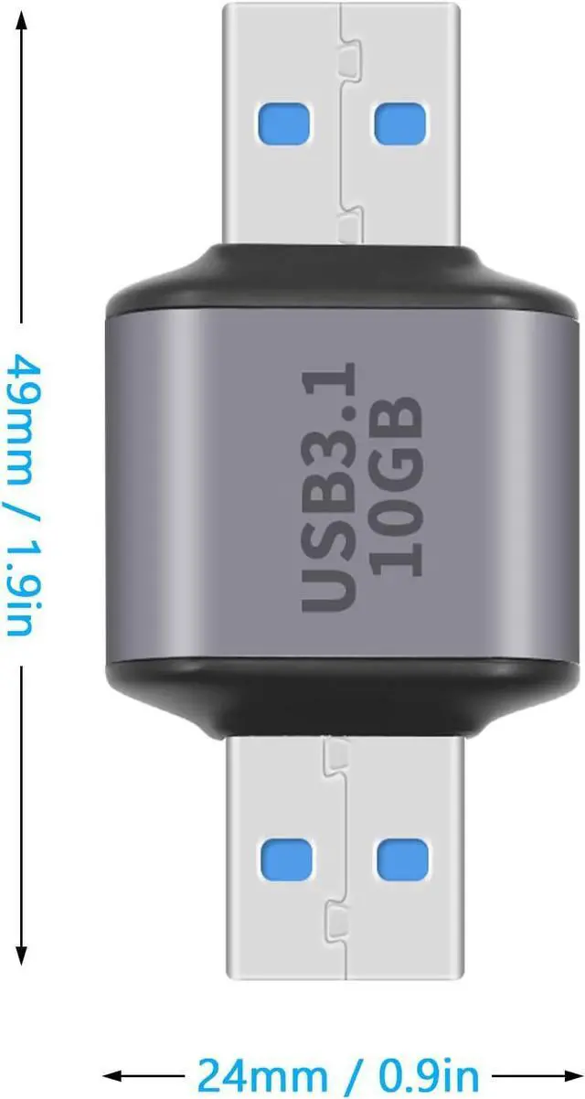 Alt view image 6 of 7 - BUCIER 10Gbps USB 3.0 Adapter Male to Male, USB 3.0 Type A to Type A Connector for Hard Driver, Laptop, DVD Player, Hub, Monitor, Camera, 2-Pack