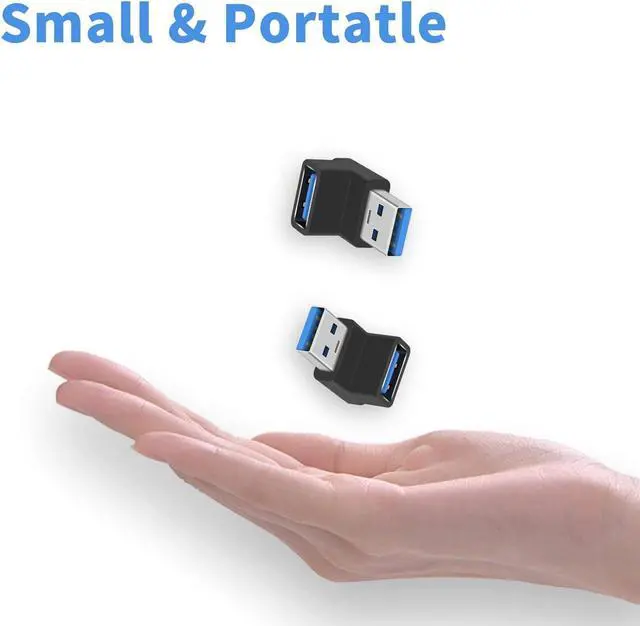 Alt view image 6 of 7 - BUCIER 90 Degree USB 3.0 Adapter, 10Gbps USB Extender Adapter, Type A Male to Female Cable Adapter, UP Angle Type A to A Adapter for Hard Drive, Keyboard, Laptop, 2Pack