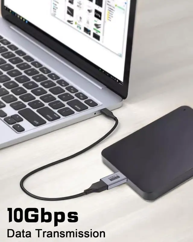 Alt view image 3 of 7 - BUCIER USB A to Micro B Adapter (2 Styles), USB to Micro B Male Female Converter for 10Gbps Data Charging Hard Drive Cable for External Hard Drives