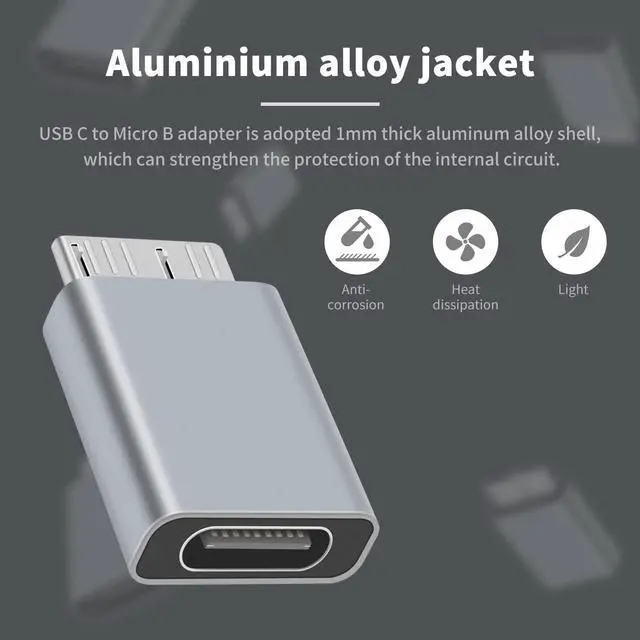 Alt view image 4 of 7 - BUCIER USB C to Micro B Adapter, 2-Pack 5Gbps Type C Cable, USB C 3.1 Hard Drive Cable Support Data and Charging for Type C 3.0 External Portable SSD HDD