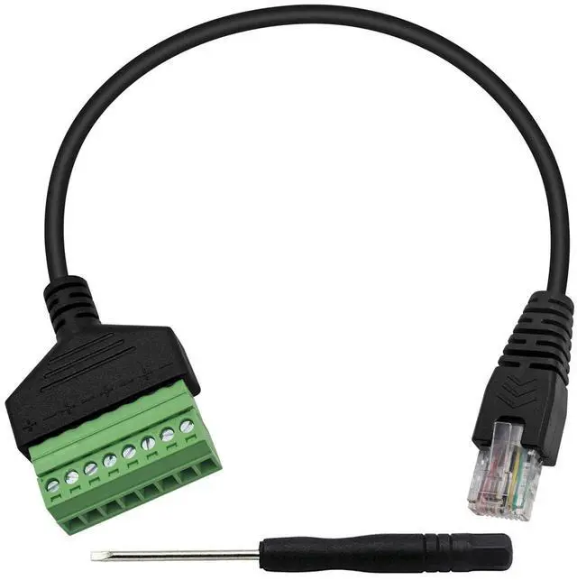 Main image of BUCIER RJ45 Screw Terminal Adapter, RJ45 Male to 8 Pin Screw Terminal Connector, Ethernet Extender Network Adapter 8P8C Breakout Board Cable for Cat5 /6/7 AV CCTV, 12inch