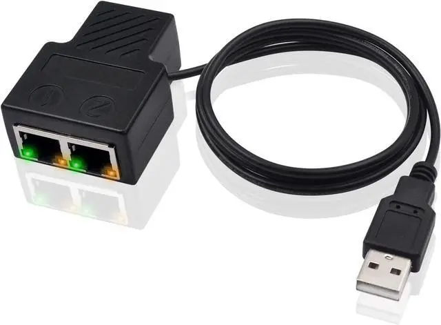 Main image of BUCIER RJ45 Splitter Adapter, Ethernet Splitter RJ45 Network Extension Connector for Cat5, Cat5e, Cat6, Cat7 Cable Works for Two Devices of Internet Simultaneously, for Router TV Box PC Lapop