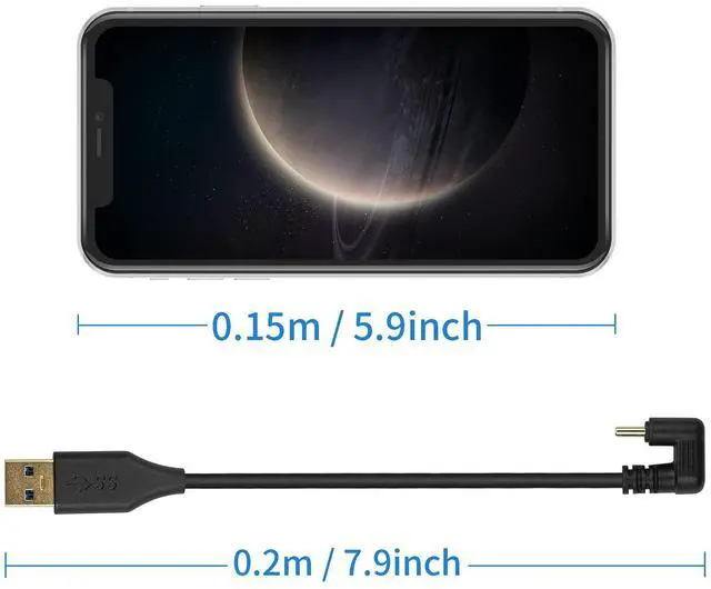 Alt view image 5 of 7 - BUCIER Short USB C Cable, U Shape 180 Degree USB C to A Cable, 5Gbps Type C 3A Fast Charging Cord, Type C 3.1 Gen2 Charger Cord for Galaxy, Phone, 20cm