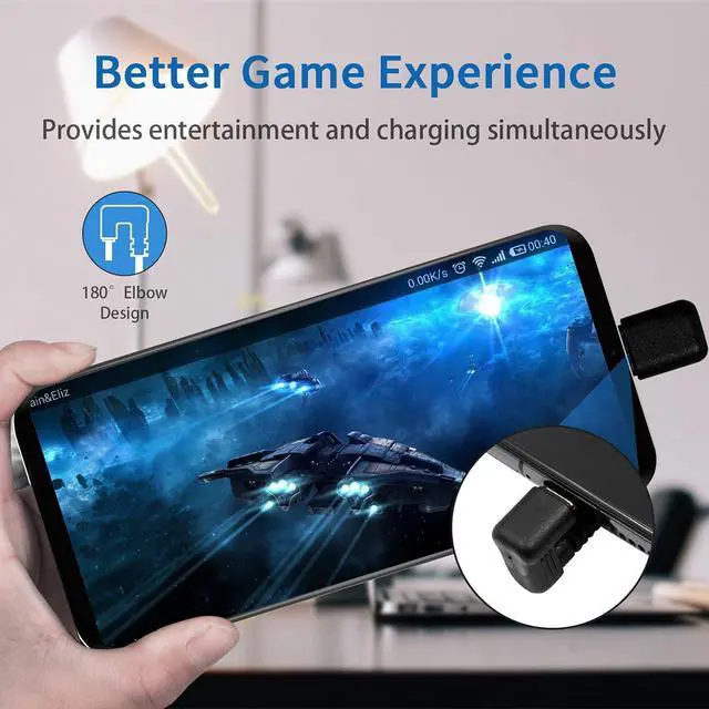 Alt view image 6 of 7 - BUCIER Short USB C Cable, U Shape 180 Degree USB C to A Cable, 5Gbps Type C 3A Fast Charging Cord, Type C 3.1 Gen2 Charger Cord for Galaxy, Phone, 20cm