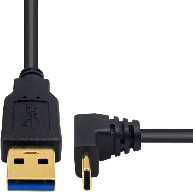 Alt view image 3 of 5 - BUCIER Type C 90 Degree Cable, 1M/ 3.3 ft USB A to USB C Charger Cable, USB 3.0 Type A Male to USB 3.1 Type C Male Fast Charging Upward or Downward Angle USB C Charger Cable Cord