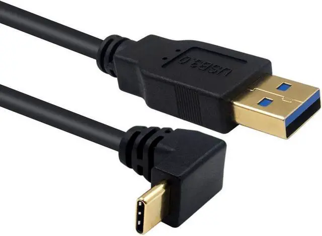 Alt view image 2 of 5 - BUCIER Type C 90 Degree Cable, 1M/ 3.3 ft USB A to USB C Charger Cable, USB 3.0 Type A Male to USB 3.1 Type C Male Fast Charging Upward or Downward Angle USB C Charger Cable Cord