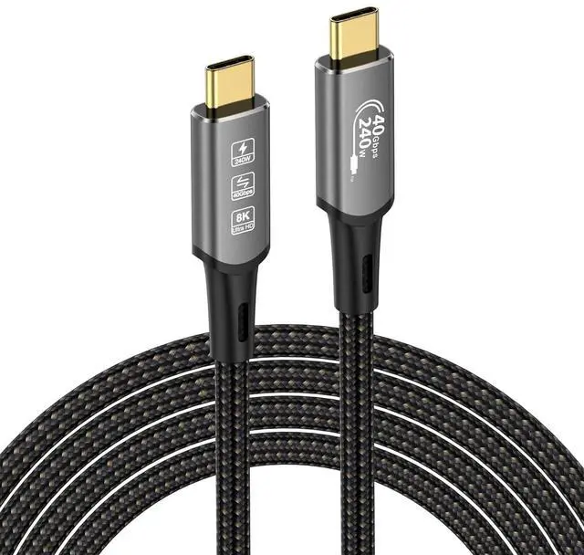 Main image of USB4 Cable with Thunderbolt 4, 240W Charging, 40Gbps Data, 8K@60Hz 4K120Hz HDR, PD3.1, USB C to USB C, for MacBook M1-M3, Mac Studio, Laptops, Monitor 1.64FT