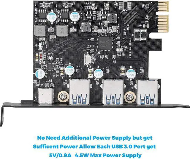Alt view image 4 of 7 - BUCIER PCIe USB 3.0 Card 5Gbps Super Speed with Type C (1)& Type A(3) PCI Express x1 Internal USB Port Cards for Window 7/8/10 and MAC OS 10.8.2 Above