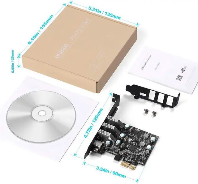 Alt view image 7 of 7 - BUCIER PCIe USB Card 4-Ports(1x USB-C - 3X USB-A) USB 3.0 Expansion Card PC Internal USB hub for Windows 10/8/7 and MacPro 4.1/5.1 with Low Profile Bracket
