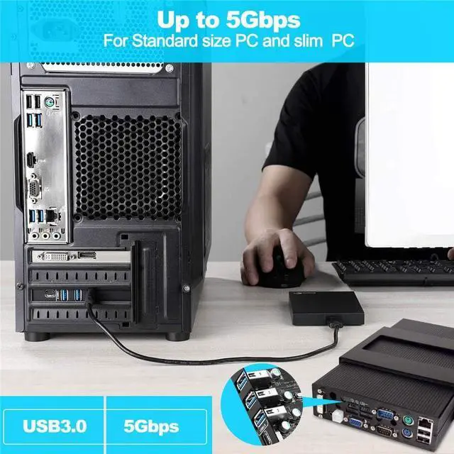 Alt view image 3 of 7 - BUCIER PCIe USB Card 4-Ports(1x USB-C - 3X USB-A) USB 3.0 Expansion Card PC Internal USB hub for Windows 10/8/7 and MacPro 4.1/5.1 with Low Profile Bracket