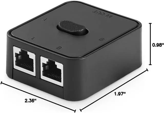 Alt view image 7 of 7 - BUCIER Gigabit Network Switcher, Passive Ethernet Selector, in/Out to A or B Network, Bidirectional Manual Switcher, No Power Required