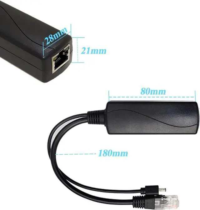 Alt view image 5 of 7 - BUCIER Gigabit PoE Splitter 12V 2A Output with IEEE 802.3af/at Standard Compliant 10,100,1000Mbps Power Over Ethernet Splitter Adapter for Security Camera CCTV Surveillance 5.5x2.1mm DC Plug