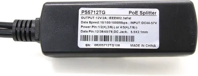 Alt view image 6 of 7 - BUCIER Gigabit PoE Splitter 12V 2A Output with IEEE 802.3af/at Standard Compliant 10,100,1000Mbps Power Over Ethernet Splitter Adapter for Security Camera CCTV Surveillance 5.5x2.1mm DC Plug