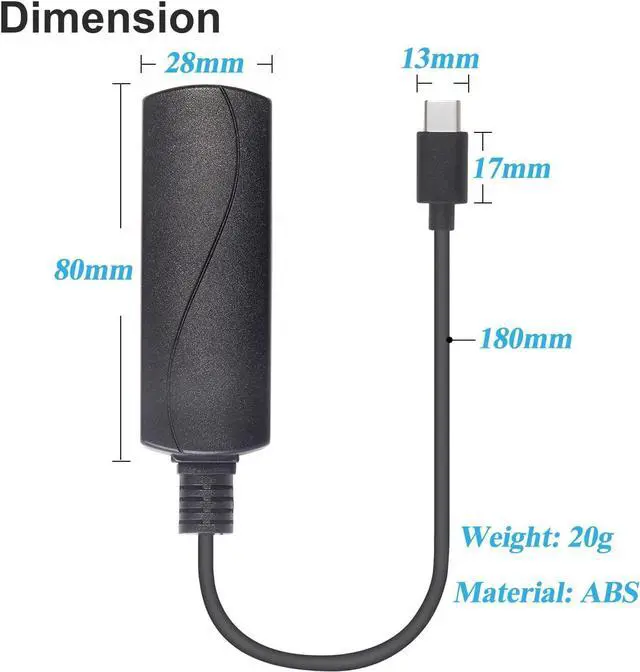 Alt view image 7 of 7 - BUCIER PoE to USB C Adapter Converter, Convert POE to Output 5V/2A Type-C with Ethernet, IEEE802.3af with 10/100Mbps, Wired Broadband and PD Charging for Smart Phone/Tablet, Plug and Play (P2C5V)
