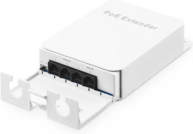 Main image of BUCIER Outdoor PoE Passthrough Switch - 1 In 3 Out Extender, IEEE802.3af/at Powered, 100Mbps Ethernet, Wall Mount Waterproof Plug and Play