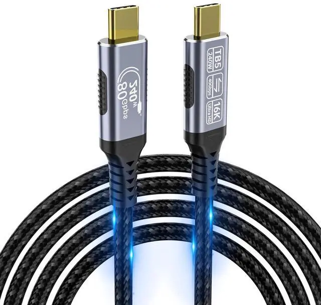 Main image of BUCIER high speed usb c cable Compatible with Thunderbolt 5,Thunderbolt 4/3,80 Gbps Data Transfer,USB 5 Cable 3.3ft, Supports 16K/Dual8K usbc video cable, 240W/100W Charging usb-c usb-c monitor cable