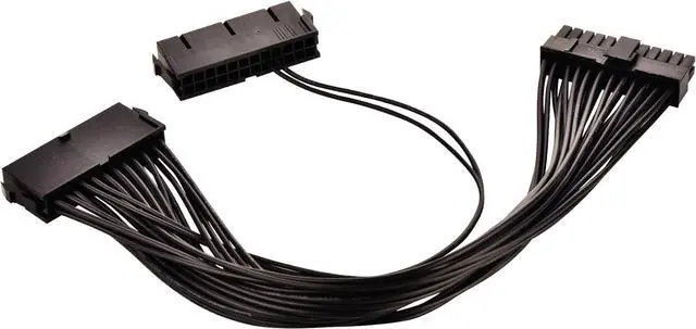 Alt view image 3 of 3 - BUCIER 24 Pin Main Second Dual PSU ATX Power Supply Motherboard Adapter Cable 32 cm/12.6 In