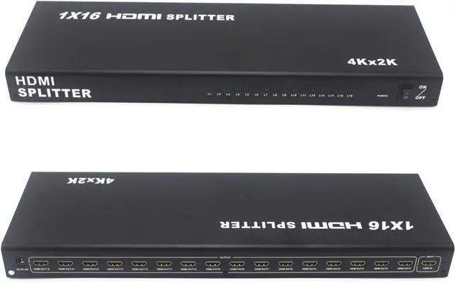 Alt view image 2 of 5 - BUCIER 16 Port HDMI Splitter 1x16 Full HD 1080P HDMI 1.4 Splitter with Switcher Converter Support 4KX2K 3D Digital Audio Format-Black