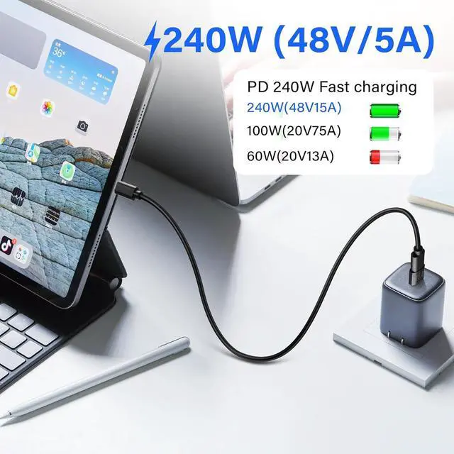Alt view image 2 of 6 - BUCIER 2 Pack 90 Degree USB C 240W Angle Adapter