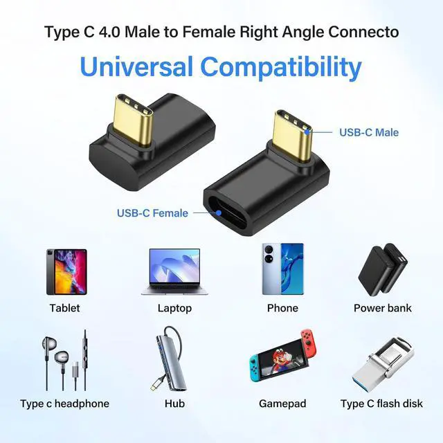 Alt view image 2 of 5 - BUCIER 2 Pack 240W USB C 90 Degree Angle Adapter
